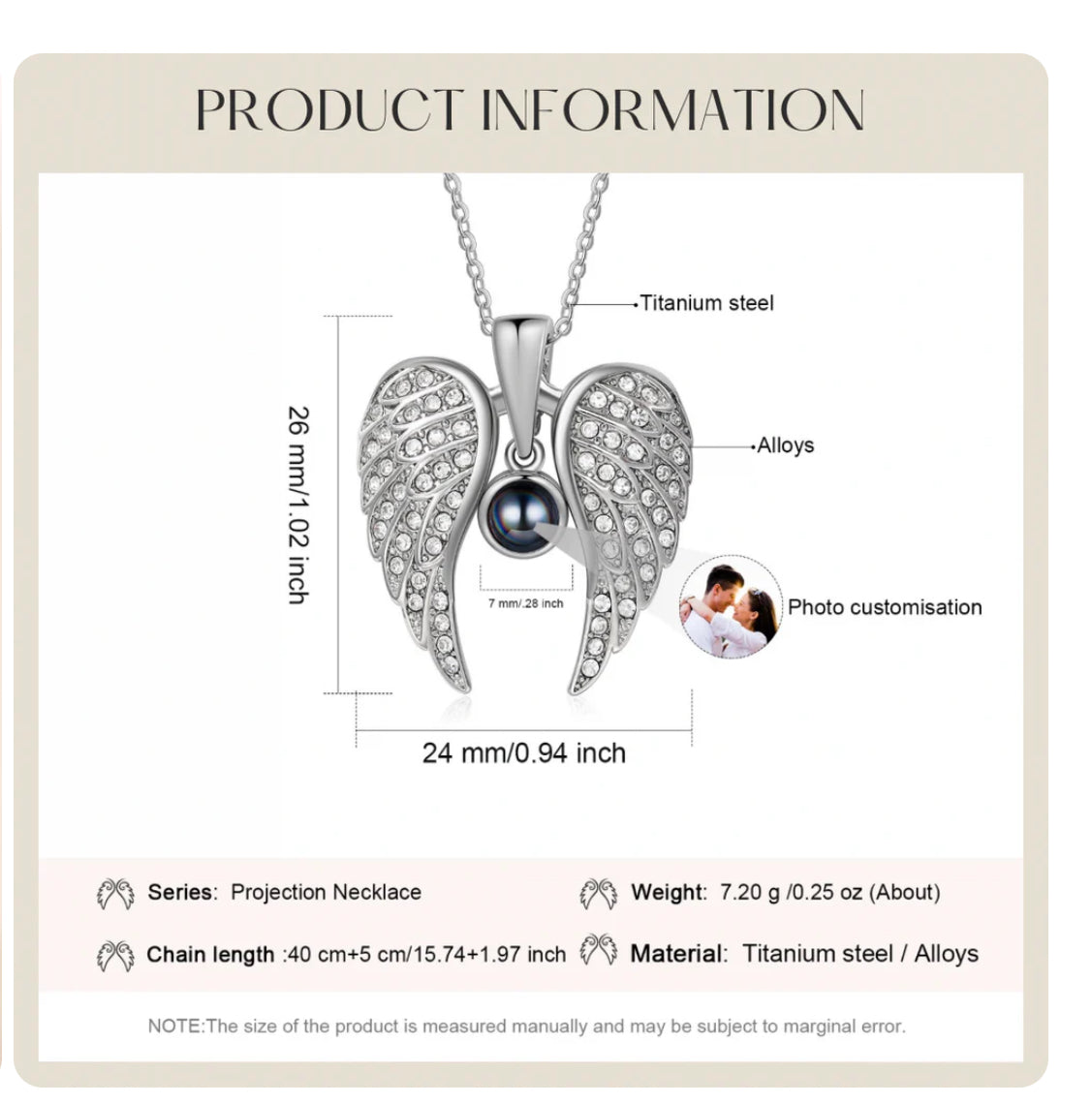 Custom Angel Projector Necklace